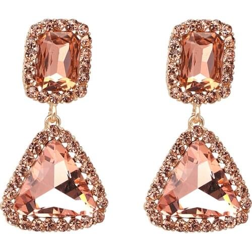 2017 New Arrival Triangle Candy Drop Earrings Fashion Jewelry Women Crystal Earing For Party Wedding Engagement Earring