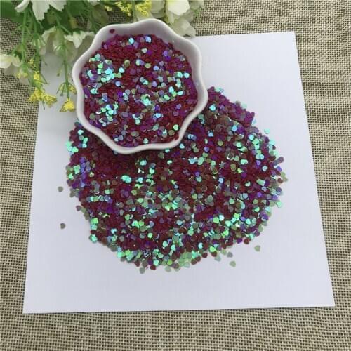25g 3mmRose red Heart Sequins Mixed Color Flower Sewing Garment Accessories,Clothing accessories,DIY Sequins scrapbooking shakes