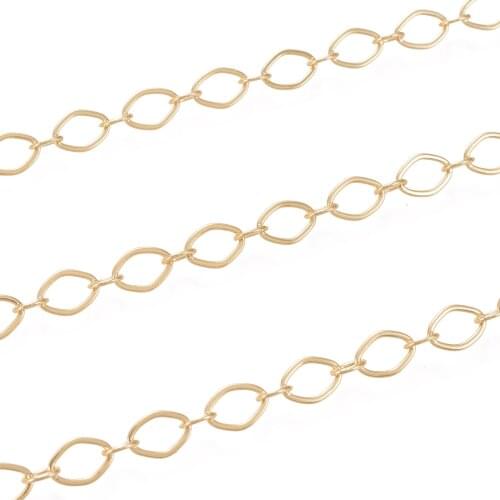 5m Real 18K Gold Plated Brass Link Chains Necklace Bracelet Chains For Jewelry Making DIY Materials Findings Accessories