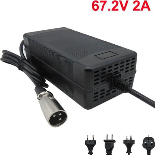 67.2V 2.5A charger 60 Volt lithium battery charger XLR Male Canon connector for 60V electric bicycle battery pack