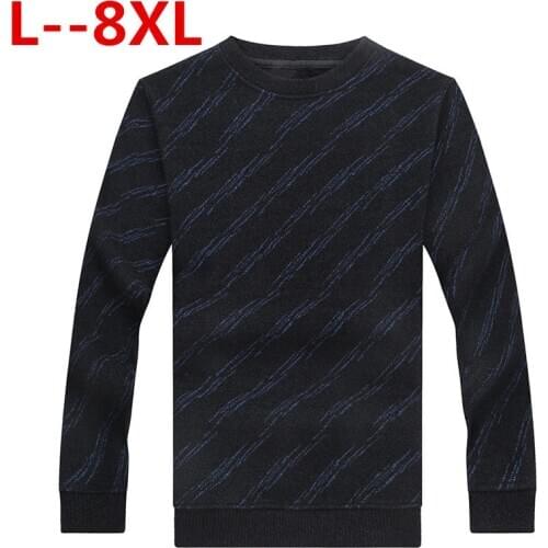 8XL 6XL 5XL Autumn Winter Fashion Brand Clothing Pullover Mens Sweaters O-Neck Solid Color Slim Fit 100% Cottn Sweaters For Men