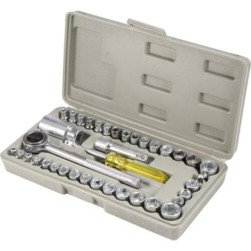 AOZBZ 40pcs Socket Wrench Set Car Motorcycle Repair Tool Wrench Socket Combination Motorcycle Repair Kit