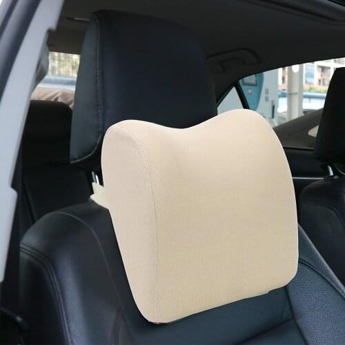 Car Pillow Headrest Neck Supportor Head Rest Memory Foam Cushion Fabric Cover Soft Comfortable Travel Kit Automotive Accessories