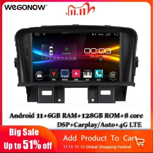 DSP IPS 7''Android 10.0 8Core 4GB 64GB Car DVD Player GPS Carplay 4G LET Map WIFI Bluetooth Radio For Chevrolet CRUZE 2008-2012