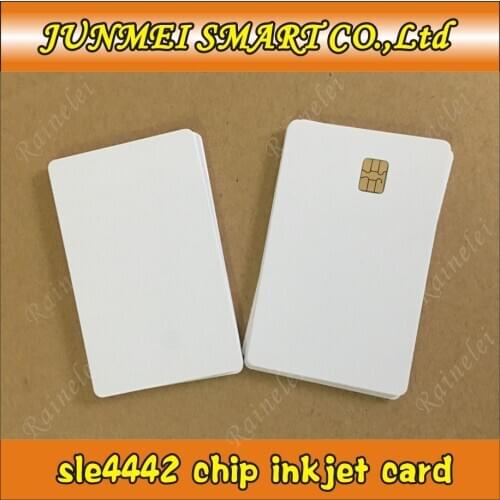 10 PCS White Inkjet Printable PVC IC With SLE 4442 ISO 7816 Blank Smart Contact Card For Epson/Canon Inkjet Printer