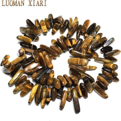 Wholesale 12-18 mm Irregular Stick Shape Tiger Eye Natural Stone Beads For DIY Jewelry Making DIY Necklace Bracelet Strand 15