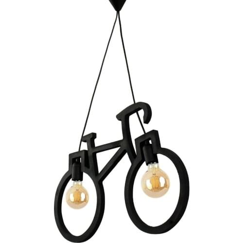 Wooden Bicycle Pendant Lamp Chandelier Luxury Rustic