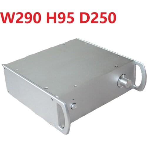 DIY Hanle Power Amplifier Chasis Preamp Amp Headphone Case Hifi Tube Amplifier Housing Dac Decoding Enclosure W290 H95 D250