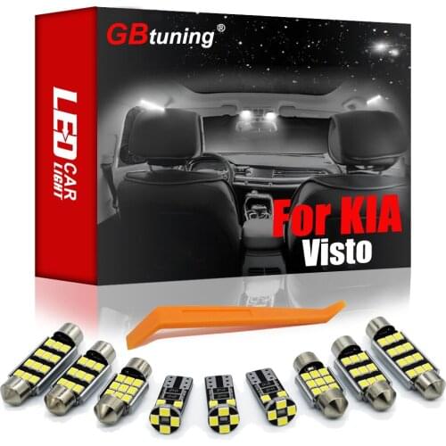 GBtuning Canbus LED 10PCS For KIA Visto 1999-2003 Vehicle Auto Dome Map Ceiling Indoor Trunk Lamp Interior Light Accessories Kit