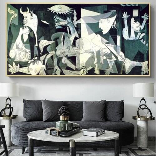 Picasso Guernica Famous Art Reproductions Canvas Painting Poster and Print Wall Art Picture Cuadros Home Decoration Room Decor
