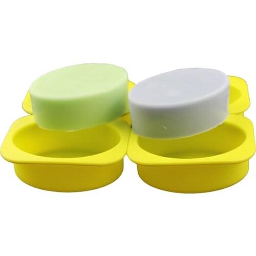 Classic Oval Soap Silicone Mold 4 Holes Essential Oil Handmade Soap Aroma Gypsum Base Candle Wax Mould for Drop Shipping