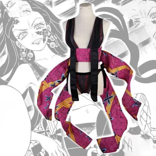 Anime Demon Slayer: Kimetsu no Yaiba Cosplay Costume Daki Swimsuit Uniform Dress Halloween Party Suit For Women Clothes Outfit