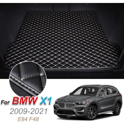 Leather Car Trunk Mat For BMW X1 2009-2021 E84 F48 Cargo Liner Trunk Floor Pad Carpet Car Accessories