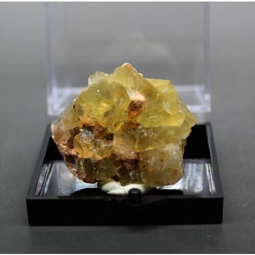 New mineral！100% Natural Rare yellow fluorite mineral specimens Stones and crystals Healing crystal box size 5.2cm
