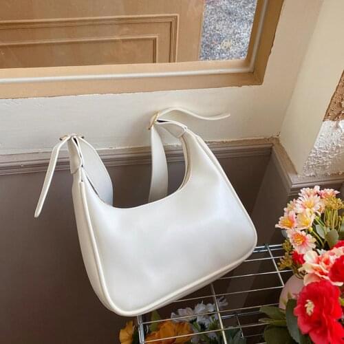 2021 Winter New Shoulder Bag For Women PU Leather Crossbody Bag Solid Color Half-moon Bags Lady Handbag Daily Girls Pouch Bolso