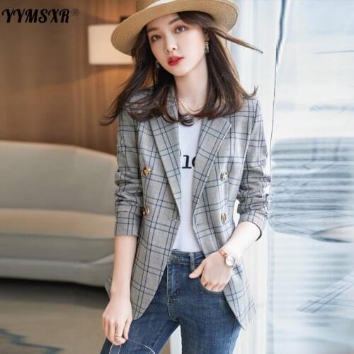 2021 New Autumn and Winter Casual Long-sleeved Ladies Jacket Fashion High-quality Office Plaid Blazer Female Elegant Coat