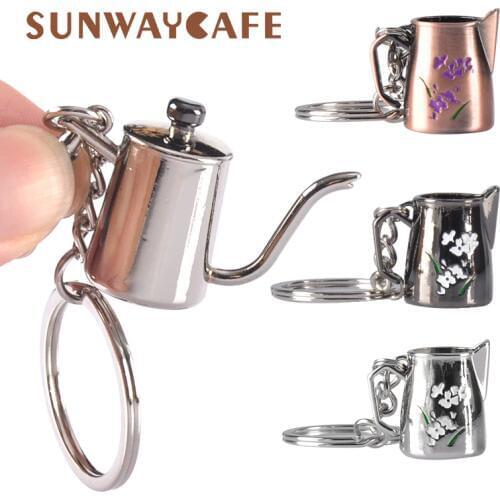 Couple Espresso Accessories Coffee Key Chain Mini Coffee Tamper Beautiful Coffee Keyring Cafe Gift for Coffee Lovers Keychain