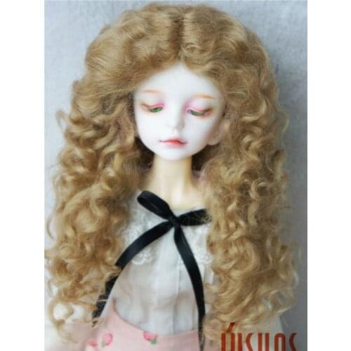 JD139 MSD Mohair BJD Wig 1/4 Long Mid parting curly Doll wig 7-8 inch doll accessories