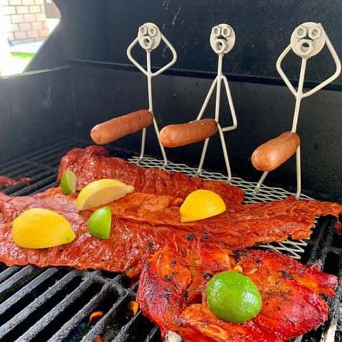 Portable Hot Dog Rack Stainless Steel Barbecue Grill Vertical Sausage Roaster Stand BBQ Accessories Grill Outdoor Picnic Camping