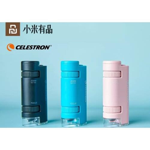 Xiaomi Youpin CELESTRON Portable High Power MicroscopeStepless Zoom Portable Multi-level Light Source Focus on the Miniature