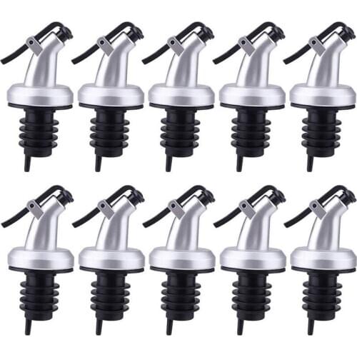 Practical Olive Oil Leakproof Spouts Wine Dispenser Pourer Kitchen Tools Bottle Sealing Nozzle for Cocktails, Parties 10 Pieces