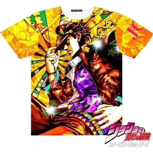 Cool JoJos Bizarre Adventure JoJo Full Graphic T-shirt Anime Cosplay 3D Printed Men T shirt Tee Top Short Sleeve Drop Shipping