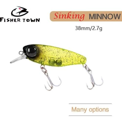 Fisher town Minnow Bait 3.5cm 2.7g Popper bait Vissen Lokken Zinken Mini Forel Aas Kleine Crankbait 1PCS