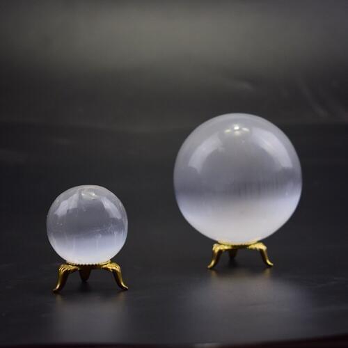 Natural Selenite Ball Quartz Crystal Sphere Quartz Crystal Orb For Yoga Meditation Energy Massage Gifts Home Party Decoration