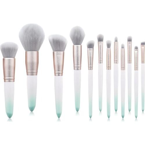 Professional Gradient Green Rose Gold Matte Make Up Brush Tool Foundation Cosmetic Eyebrow Eyeshadow Makeup Brushe