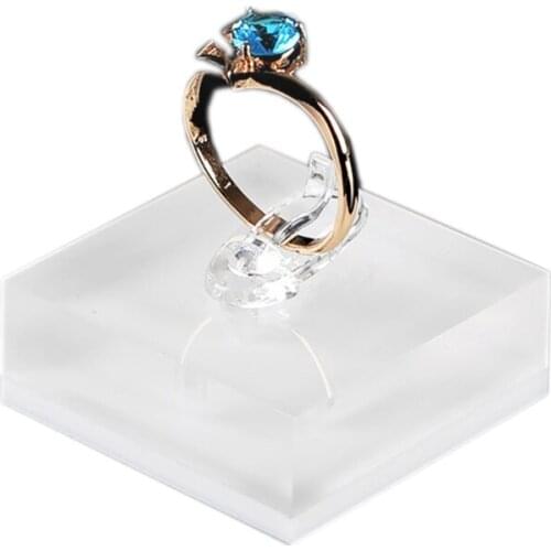 Clear Acrylic Jewelry Holder Photography Props Ring Clips Display Stand Rings Organizer Show Rack