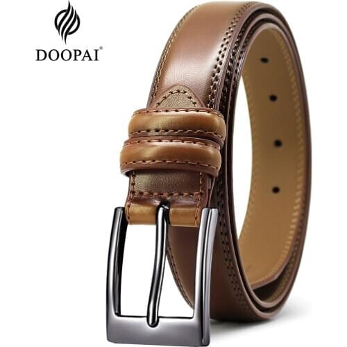 DOOPAI Belt For Jeans Mens Genuine Leather Belt Designer Belt For Man Pin Buckle With Leather Strap Business Dress Male Belts