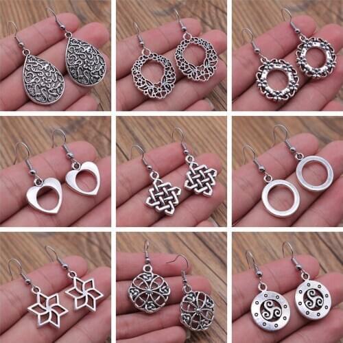 Geometric Simple Drop Earring For Women Vintage Round Waterdrop Knot Shaped Dangle Earring For Girl Jewelry Accessories