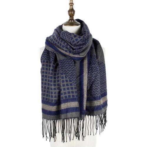 Scarfs Winter Reversible-wear Plaid Acrylic Cashmere Men Echarpe Bandelettes Bufanda Mujer Hijab