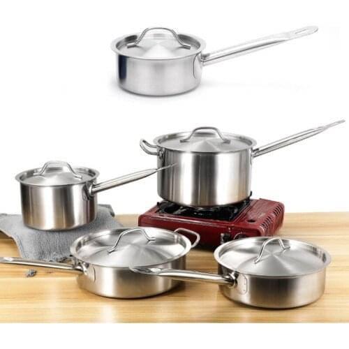 1.5L/1.8L Stainless Steel Saute Pan with Lid Cover Loop Helper Handle Composite Base Kitchen Induction Saucepan Soup Pot