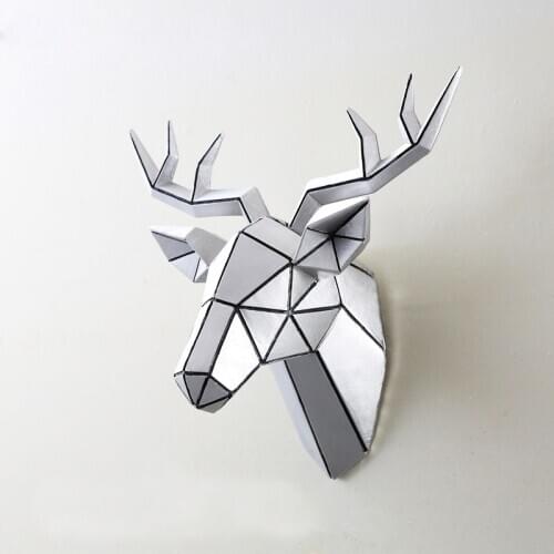 3D MODERN DEER HEAD SCULPTURE MURALS HOME WALL HANGING ELK STATUE HANDMADE ORNAMENT ARTWORK CRAFT SMALL SIZE DEER HEAD SCULPTURE