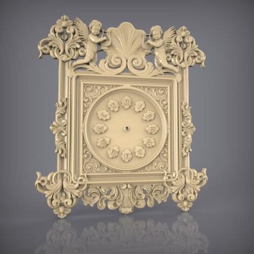 STL Model Relief for CNC Router 3D Printer Artcam Aspire Clock _60