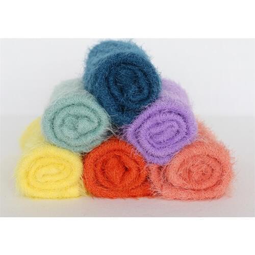 Super soft Newborn Stretch Knit wrap Long Pile Fluffy swaddle Cocoon Sack Layering Fabric Ready to Ship