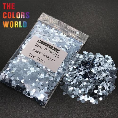 TCM0710 Pale Blue Color Metallic Luster Hexagon Shape Nail Glitter Nail Art Decoration Face Painting Henna Tattoo Handwork DIY