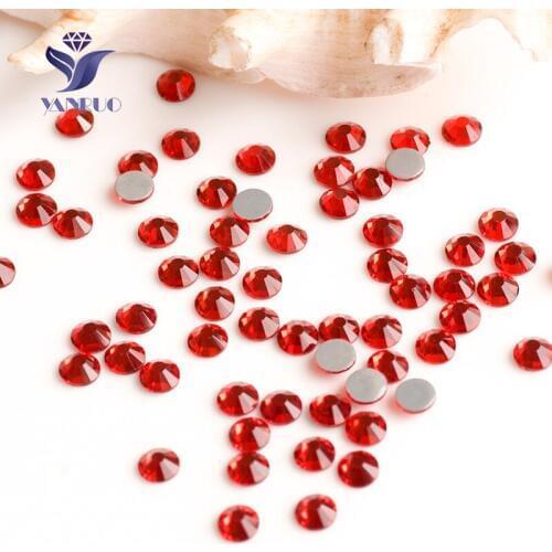YANRUO 2058HF SS16 3.8-4.0mm Light Siam Glass Cristal Hot Fix Strass a Coudre decorations for clothes