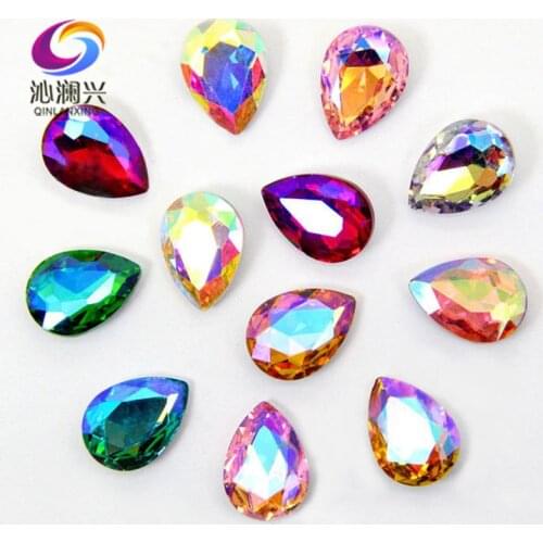 Factory sales Super flash DR shape High quality Glass crystal 3D nail art stone,pointback Rhinstones Diy/Clothing accessories