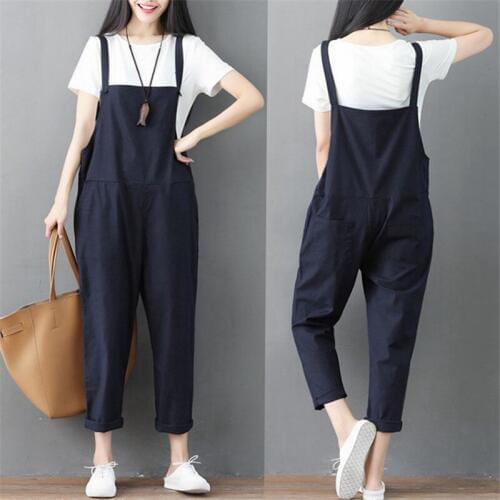 2019 New Wide Leg Pants Female Spring Summer Literary Linen Fashion Jumpsuit Loose Large Size 3XL High Waist Harem Pants A109