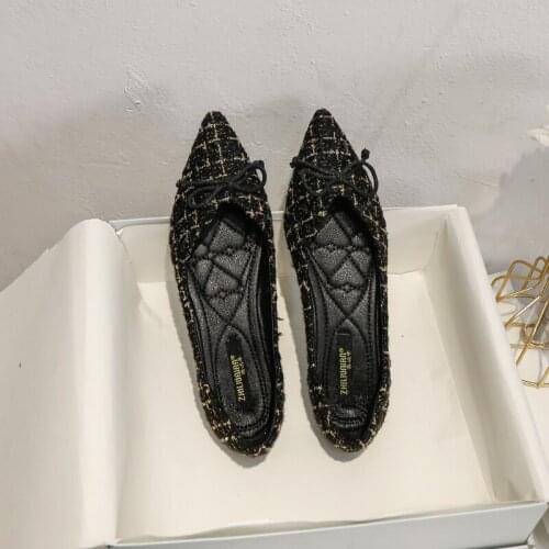 Womens Shoes Spring 2021 New Pointed Flat Shoes Womens Shallow Mouth All-match Soft Sole Large Size Boat Shoes