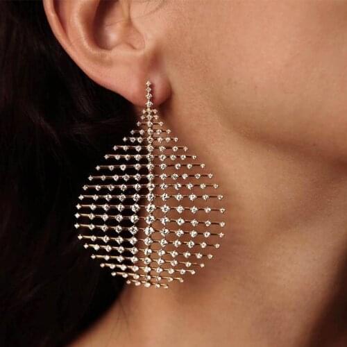 1 Pcs Lady Earrings Punk Geometric Irregular Crystal Gold Earring Set Personality Women Temperament Party Jewelry Accessories