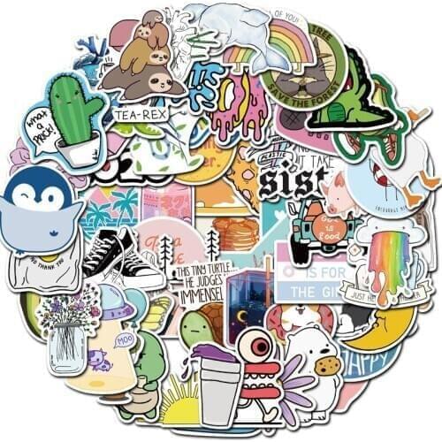 10/30/50PCS small fresh and cute animal cartoon hand account notebook luggage waterproof graffiti sticker decoration wholesale