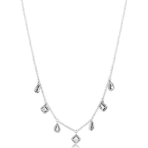 100% 925 Sterling-Silver-Jewelry Dangling Geometric Shapes Necklaces Pendants Free Shipping