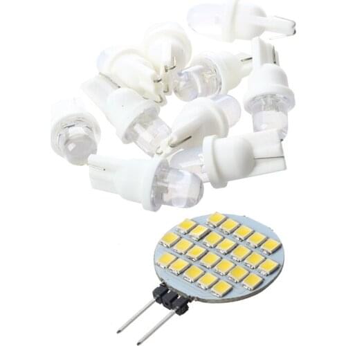 10x Car T10 White LED e Bulb License Plate Interior Light Lamp 24V & 1x G4 Bulb Spot Lamp Bulb 12V DC 24 LED 1W