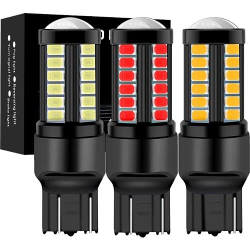 2pcs 1200Lm T20 W21W LED W21/5W LED WY21W 7440 7443 LED Bulb T25 3157 3156 p27/7w Car Brake Reverse Light 12V Lamp Turn Signal