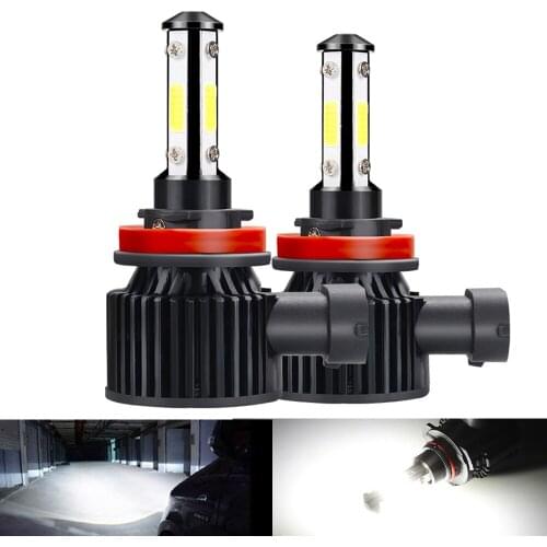 2PCS H8 H9 H11 Car LED Headlight Bulbs H4 Hi Lo H7 HB3 HB4 9006 9005 9012 HIR2 48W 14400LM 4 side lights Headlight Kit fog Light