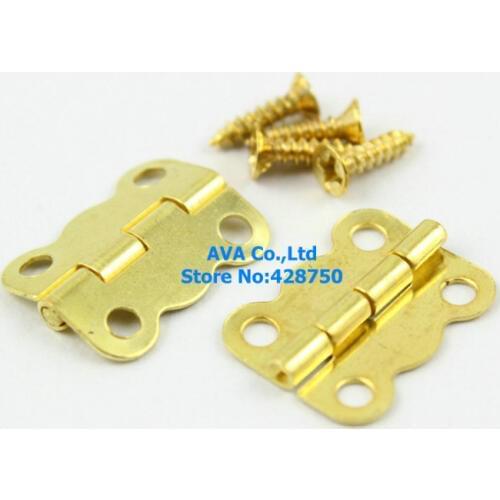 40 Pieces Gold Jewelry Box Hinge Small Gift Box Hinge 16x13mm with Screws