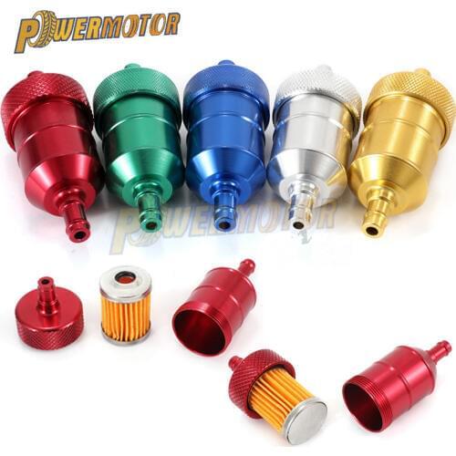 5 Color Universal Motorcycle 8mm Petrol Gas Fuel Filter Cleaner CNC Aluminium For Dirt Bike ATV Quad Inline Oil Gas Fuel Filter